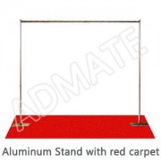 Aluminum stand with red carpet