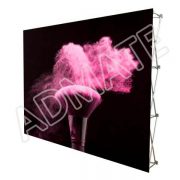 10' Velcro Fabric Pop Up Media Wall Displays Portable Trade Show Booth Backdrop Stand